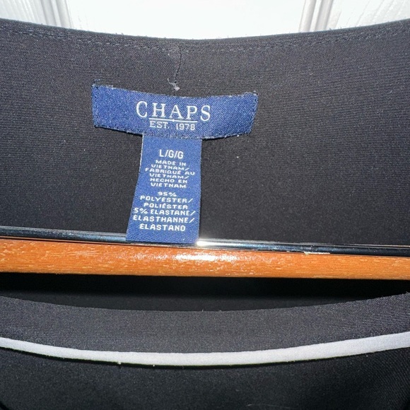 Chaps Black & White Ruched Sheath Dress - Picture 4 of 5